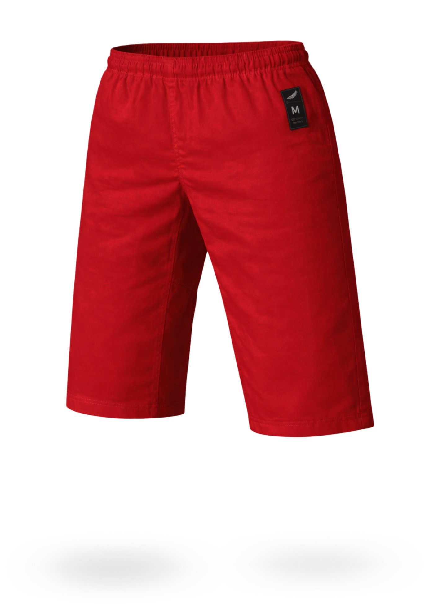 Красные штаны-бриджи для карате KAITOGI М4 на резинке: профессиональное оборудование с кроем ниже колена