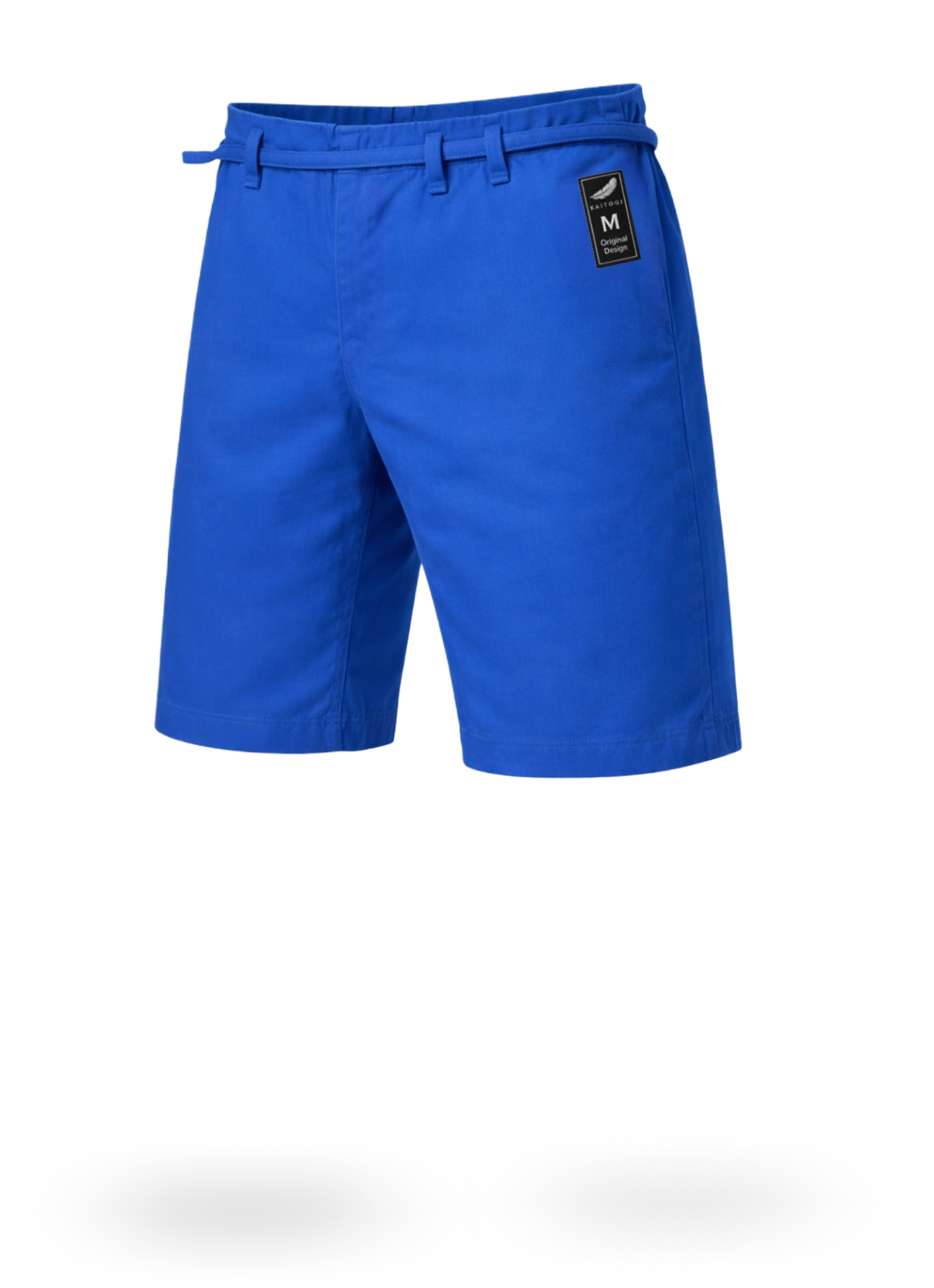 Синие штаны-шорты для единоборств KAITOGI М5 на завязках: износостойкая ткань и длина до колена