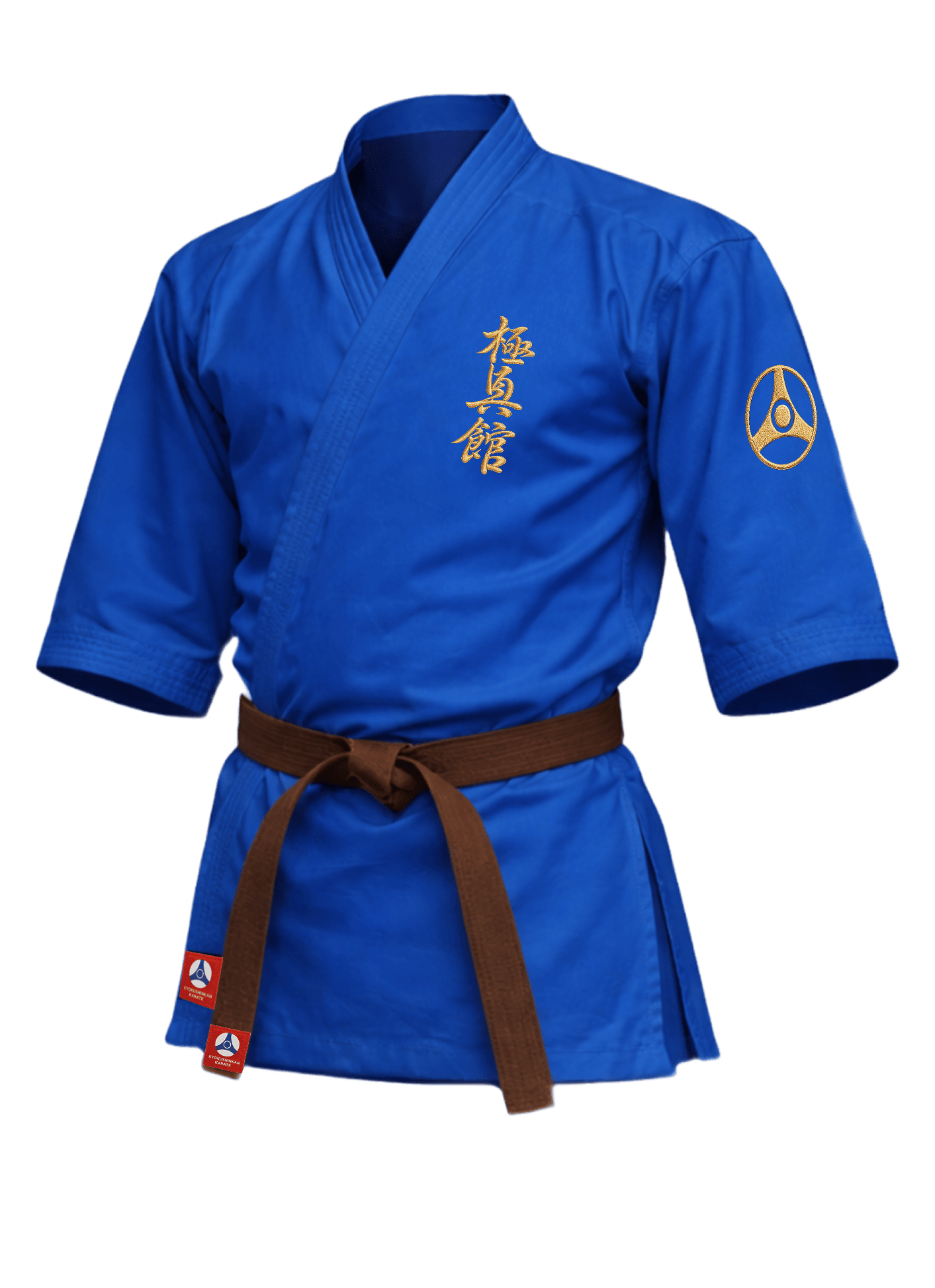 Синяя куртка карате KAITOGI К2 Кёкусин-кан: инженерное качество, удлинённый крой и рукав ниже локтя