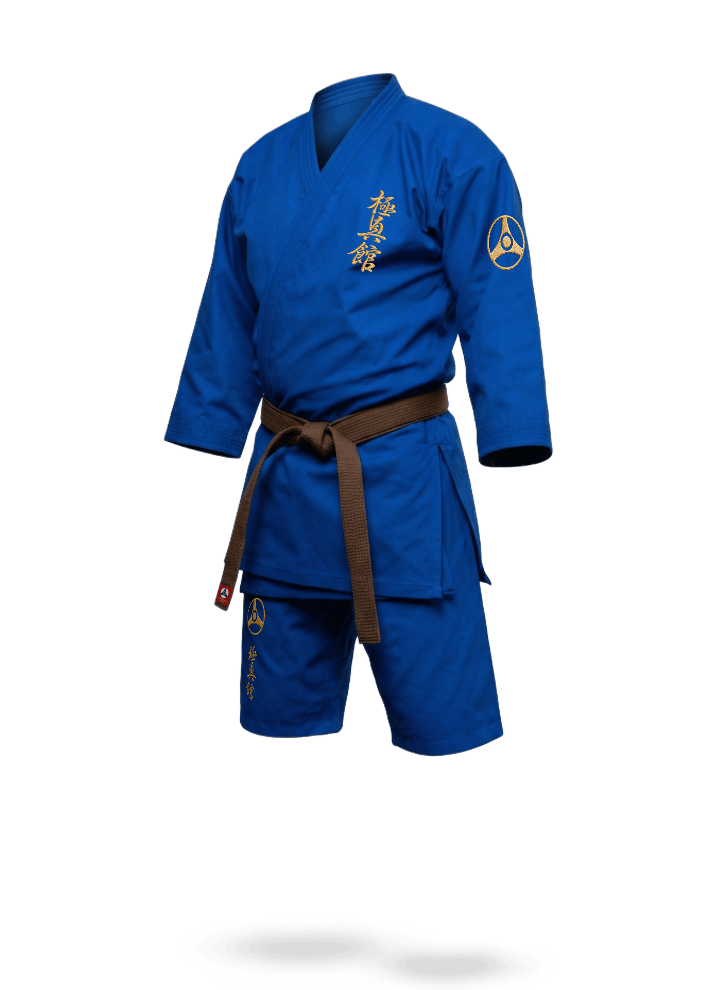 Синее кимоно карате KAITOGI К1–М5 Кёкусин-кан: инженерное качество, куртка К1 и тренировочные шорты по колено