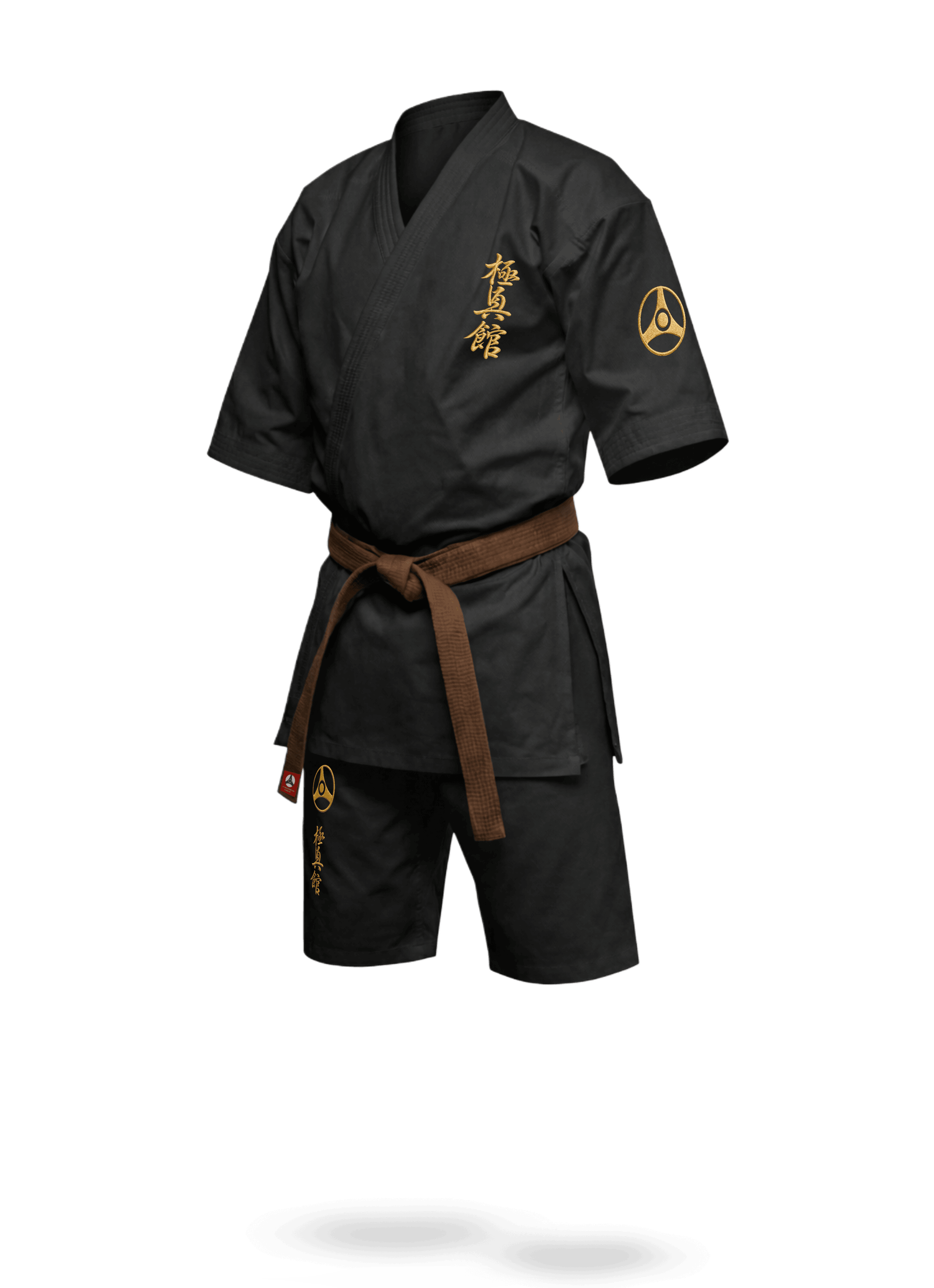 Черное кимоно карате KAITOGI К2–М5 с символикой Кёкусин-кан: профессиональное доги-конструктор из плотного хлопка