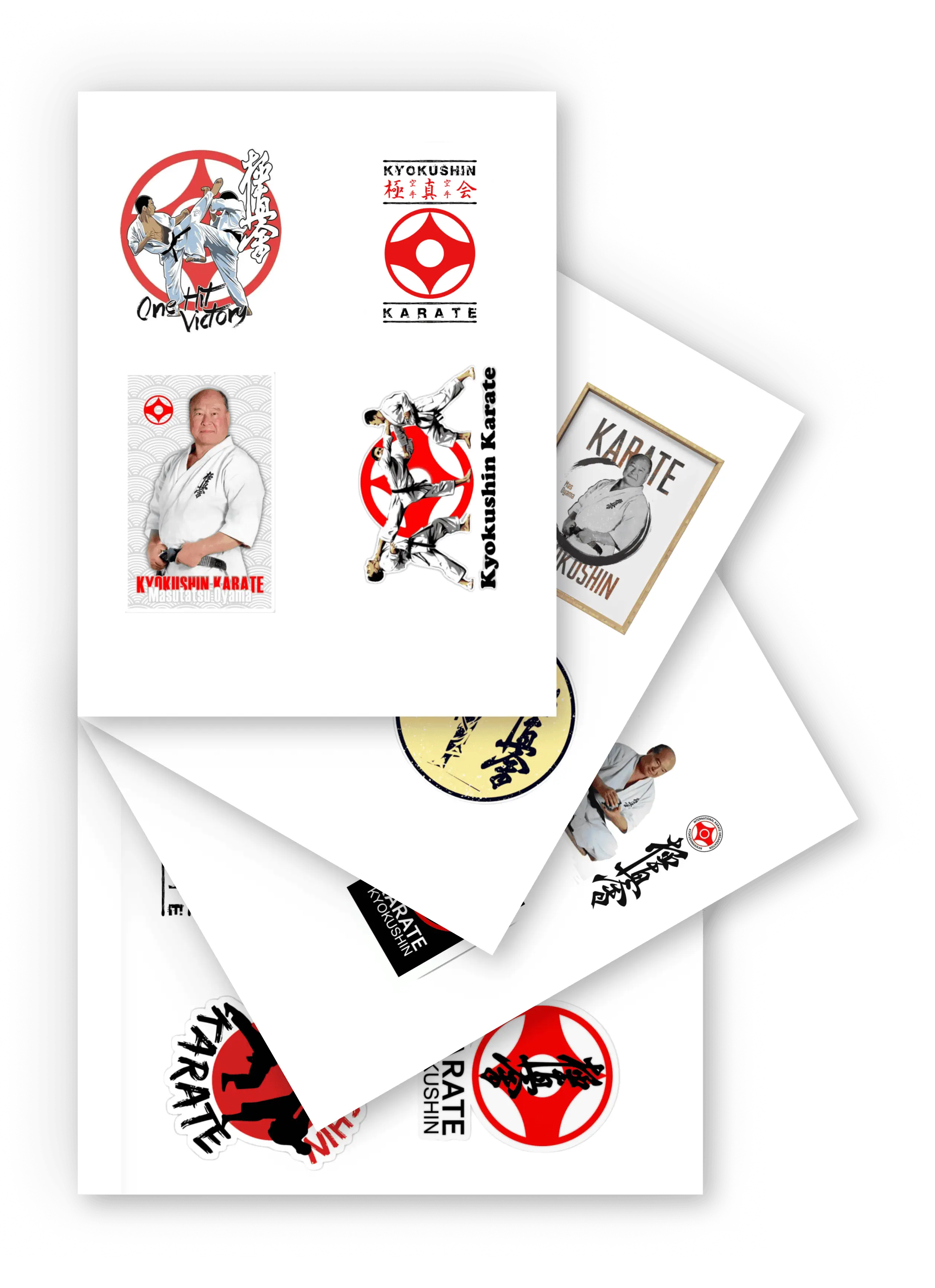 Набор наклеек KAITOGI для каратэ и киокушин общий вид