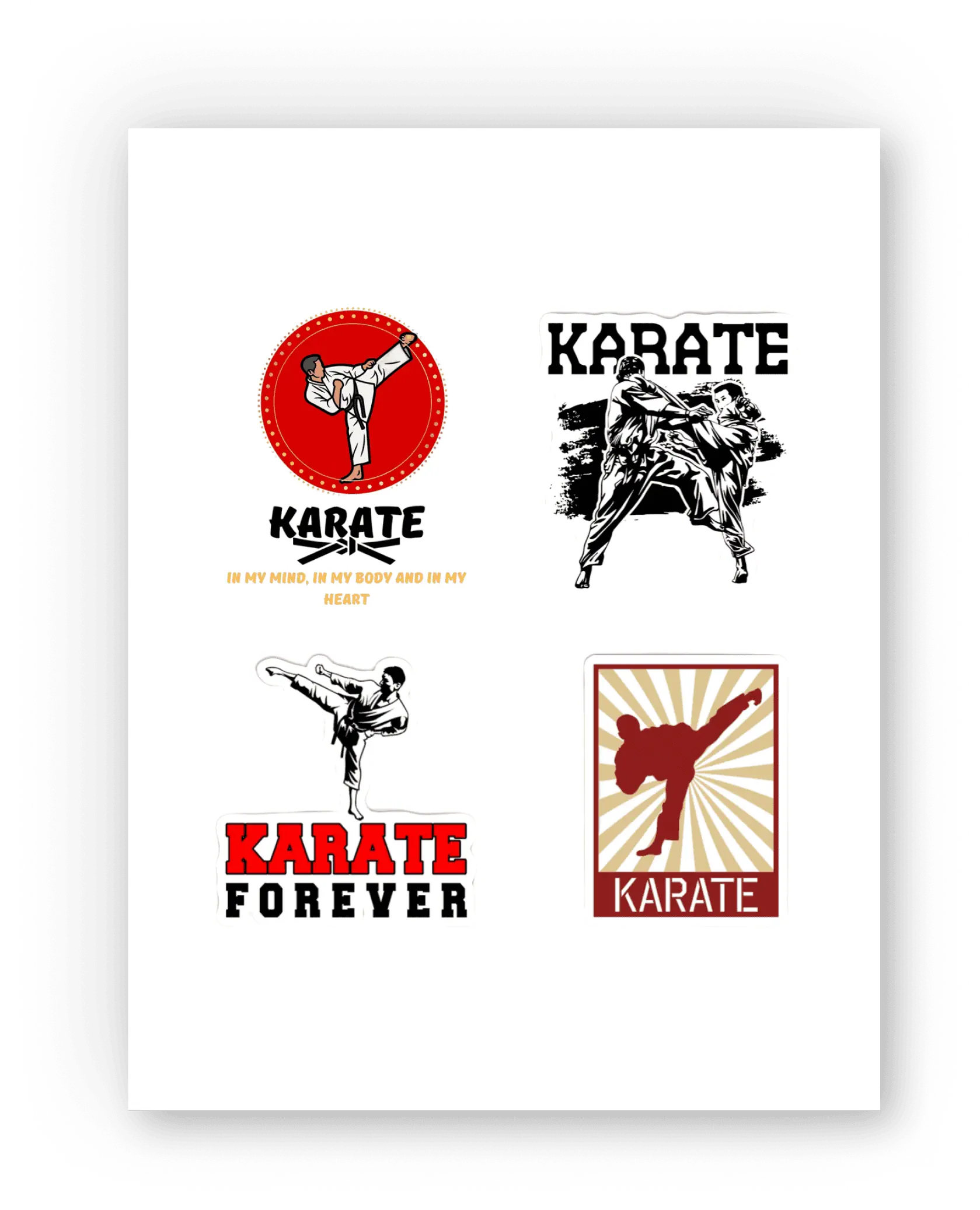 Первый лист наклеек KAITOGI для каратэ