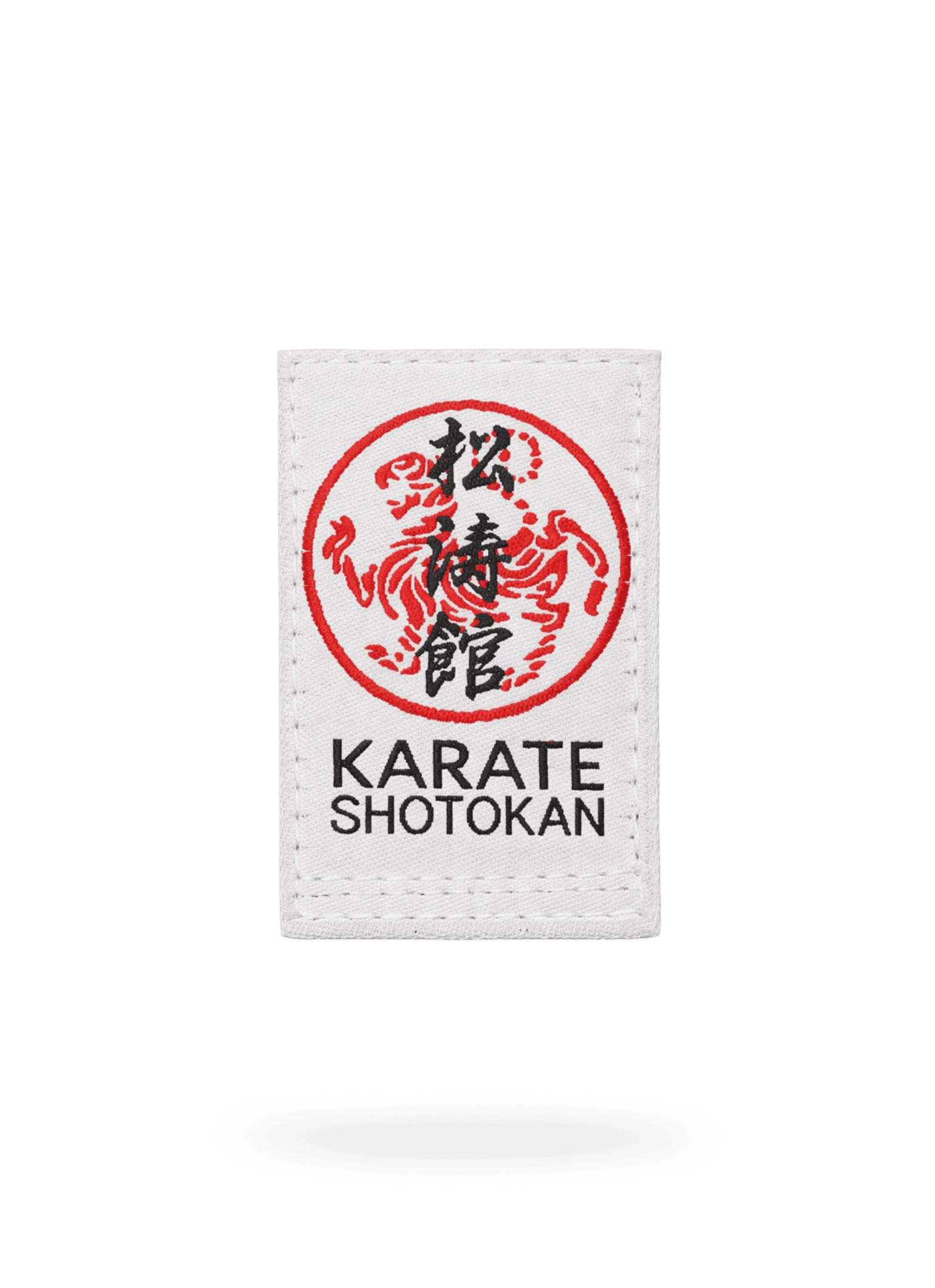 Жаккардовая этикетка KAITOGI Shotokan фронтальный вид