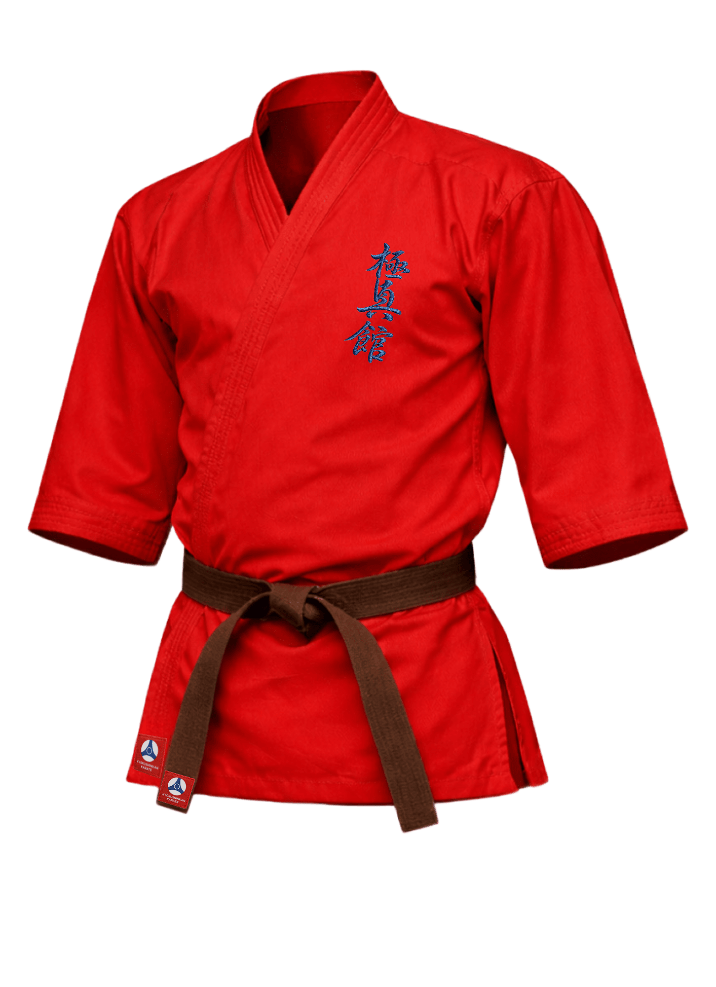 Красная куртка карате KAITOGI К3 стандарт: короткий крой и рукав до запястья
