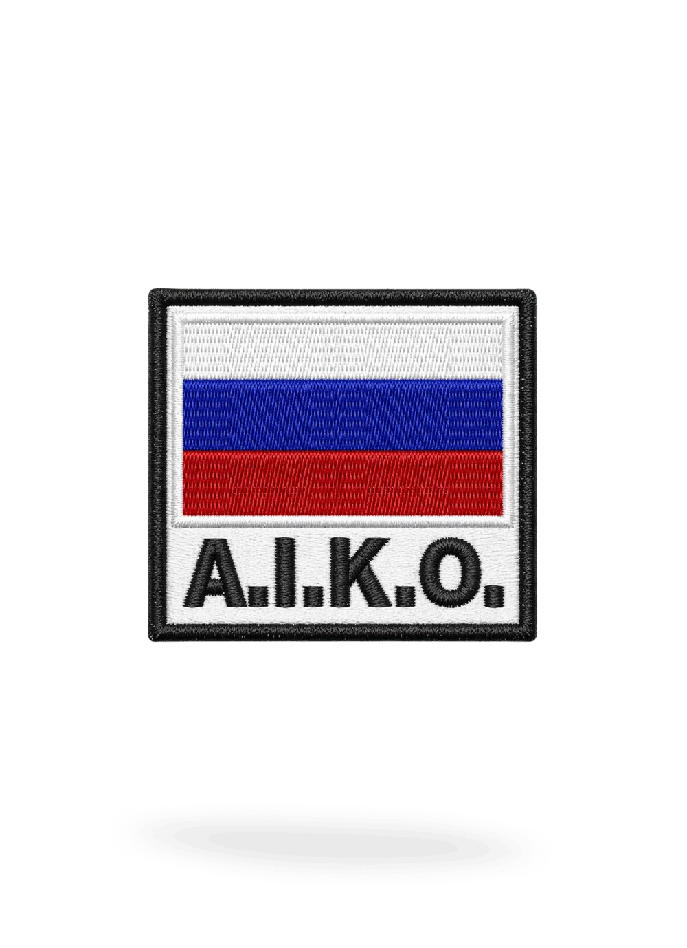 Прямоугольный шеврон AIKO с флагом России и надписью A.I.K.O. от KAITOGI