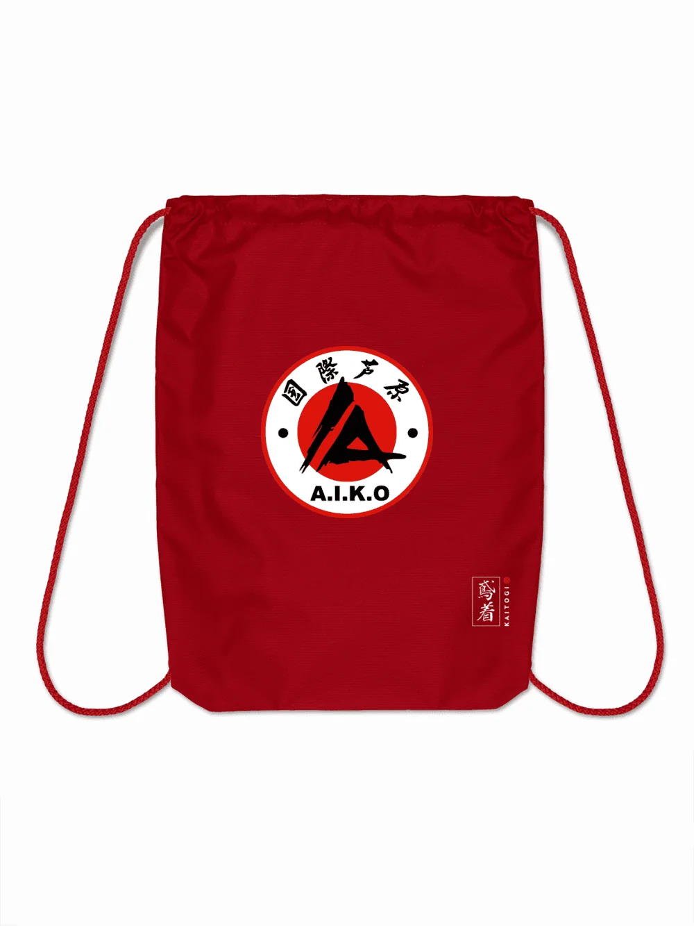 Красный спортивный мешок KAITOGI AIKO с красными шнурами, вид спереди