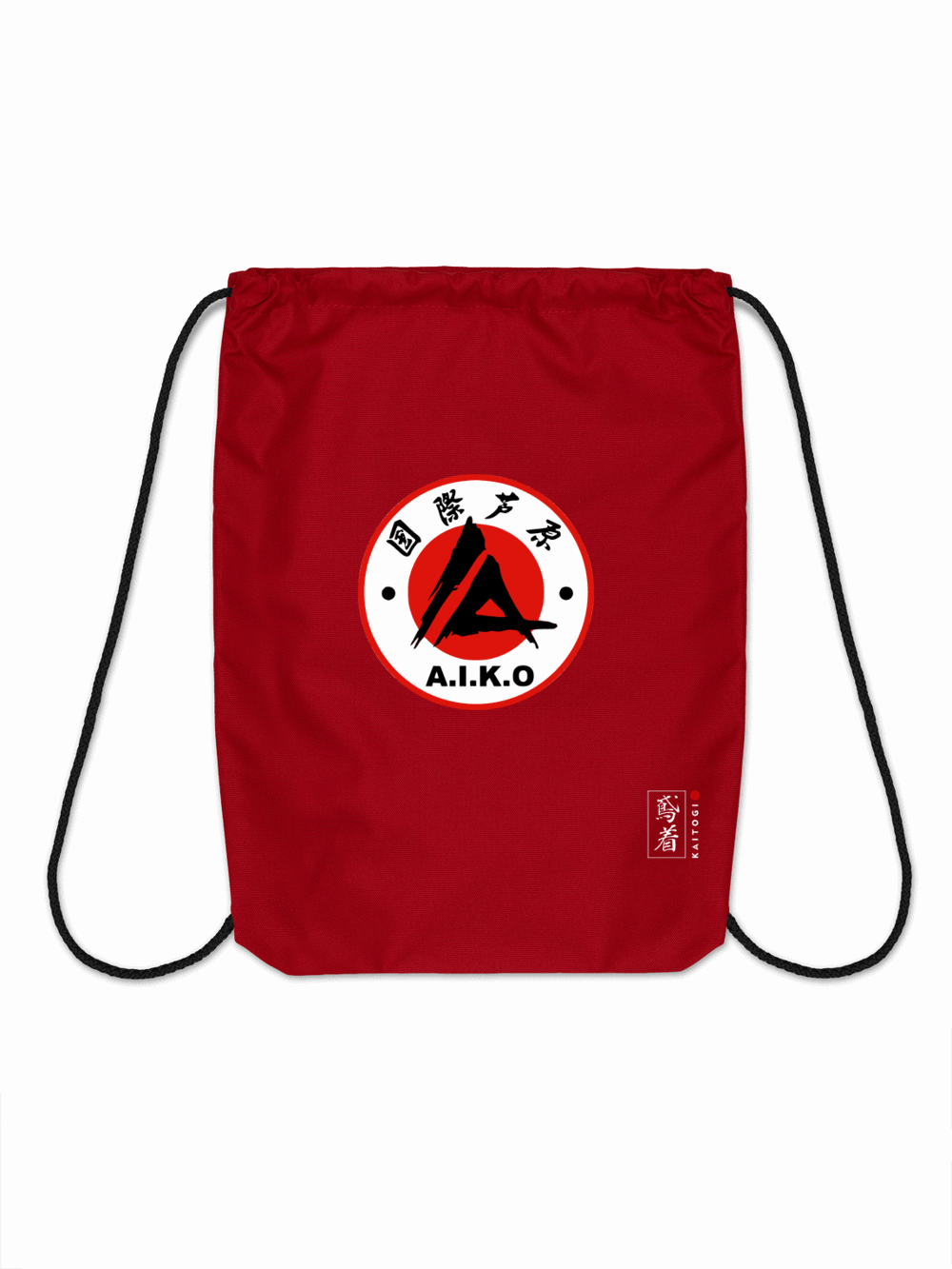 Красный спортивный мешок KAITOGI AIKO с красными шнурами, вид спереди