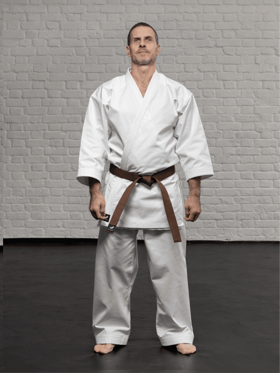 белое кимоно KAITOGI K1M1 для карате и киокушинкай соревновательные доги с длинным рукавом и длинными штанами