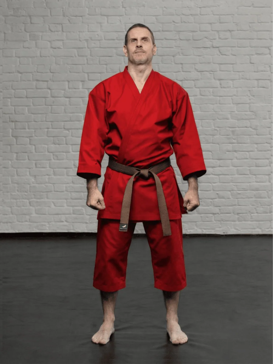 красное кимоно KAITOGI K1M4 для карате и кумите доги со штанами бриджами kyokushin стиль