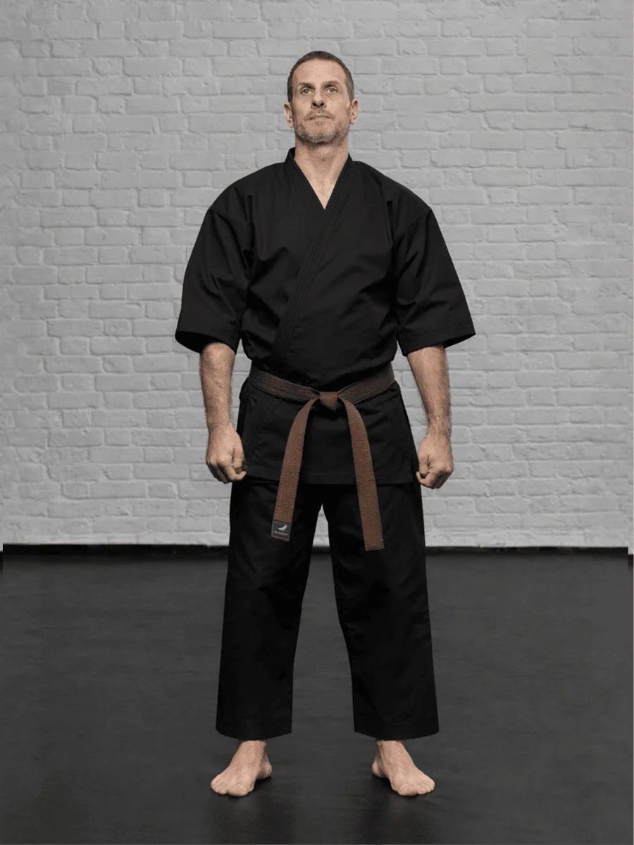 черное кимоно KAITOGI K4M3 для киокушинкай и единоборств доги modern fit со штанами до щиколотки