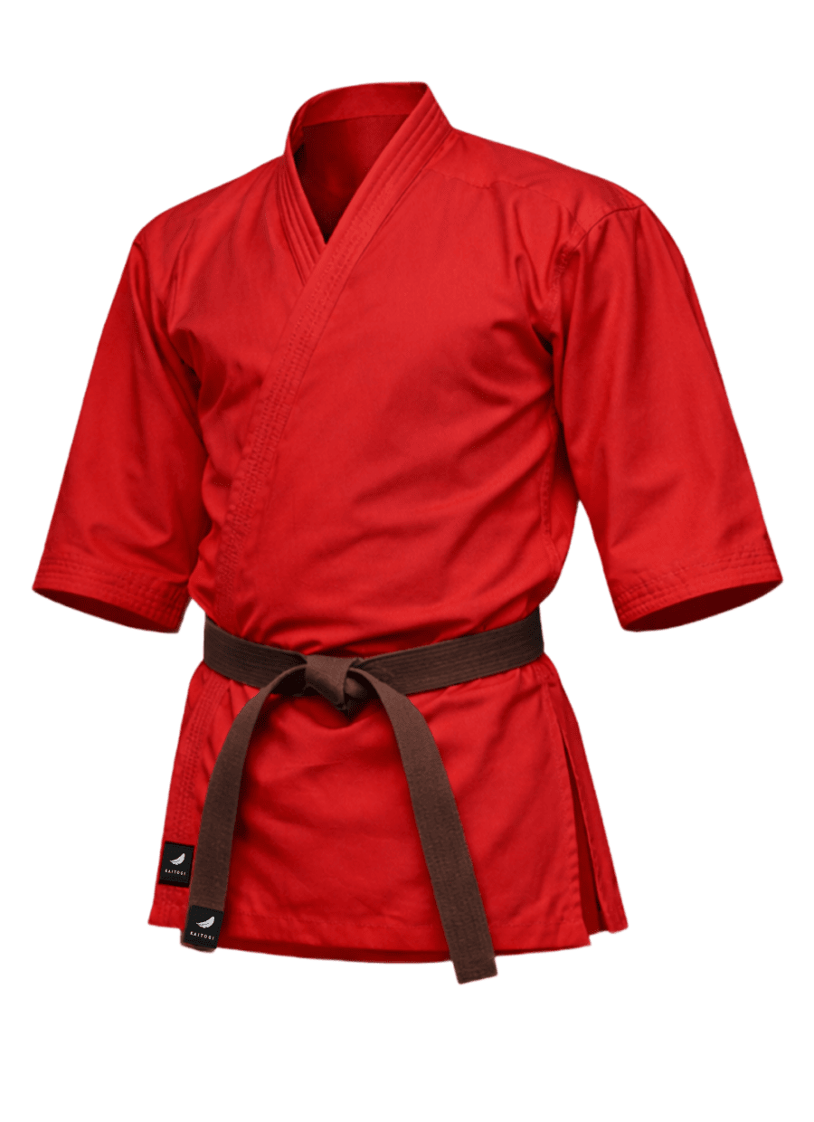 красная куртка для карате KAITOGI K2 dogi kyokushin кимоно для кумите рукав 3/4
