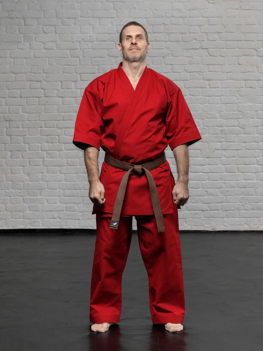 красная куртка карате KAITOGI K2 полный рост форма для киокушинкай и кумите dogi рукав ниже локтя