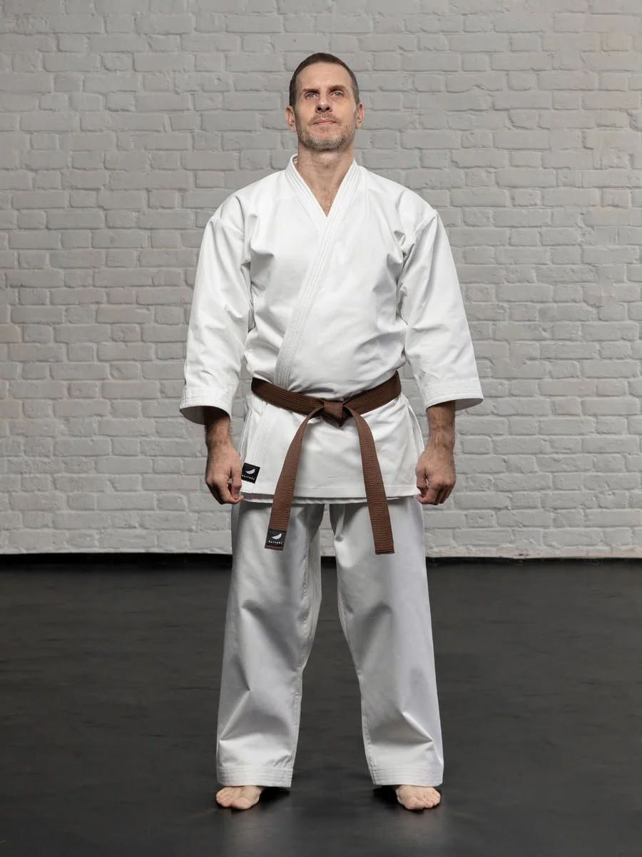белая куртка кимоно карате KAITOGI K3 полный рост kumite dogi киокушинкай короткая куртка