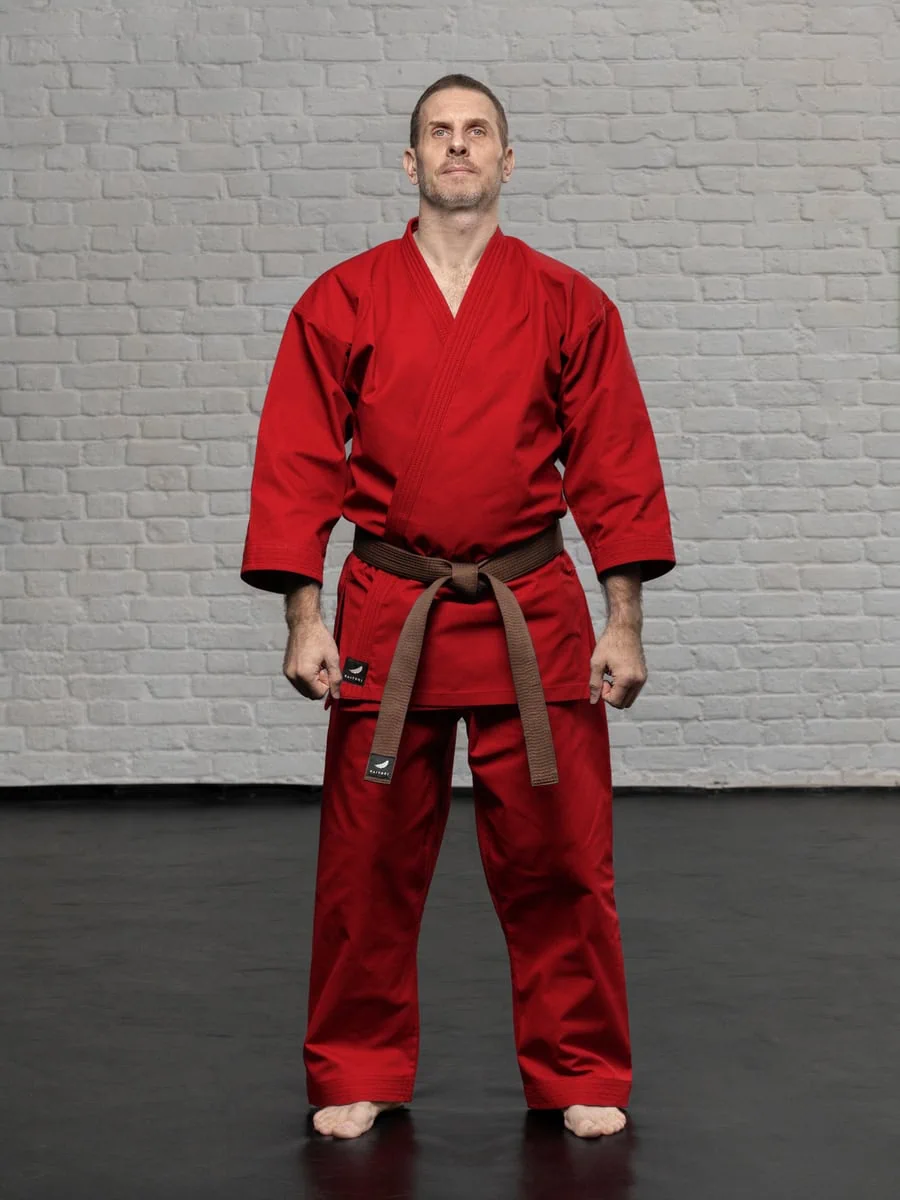 красная куртка карате KAITOGI K3 полный рост форма для киокушинкай и кумите dogi short fit