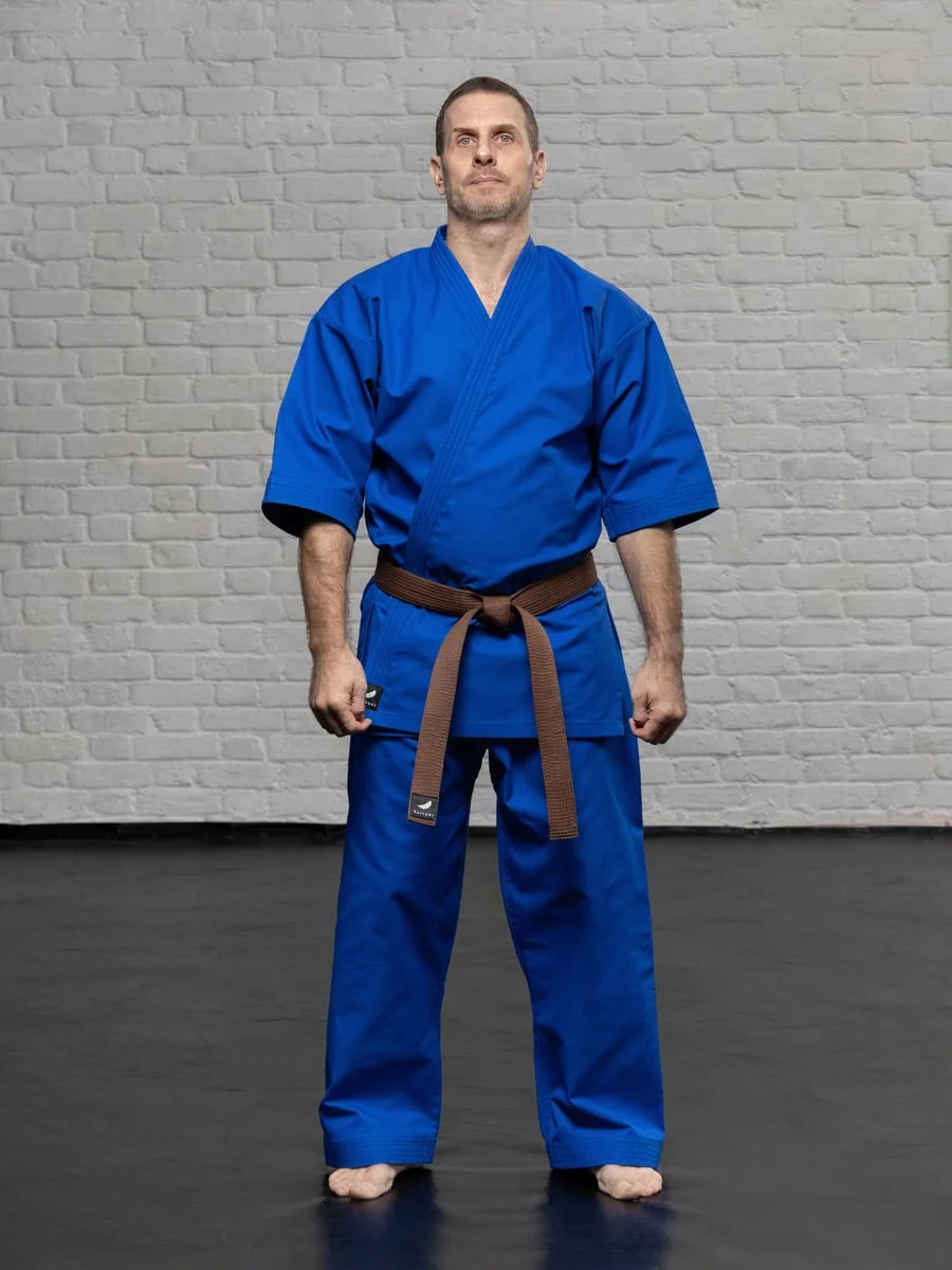 синяя куртка карате KAITOGI K4 полный рост форма для кумите kyokushin dogi modern fit