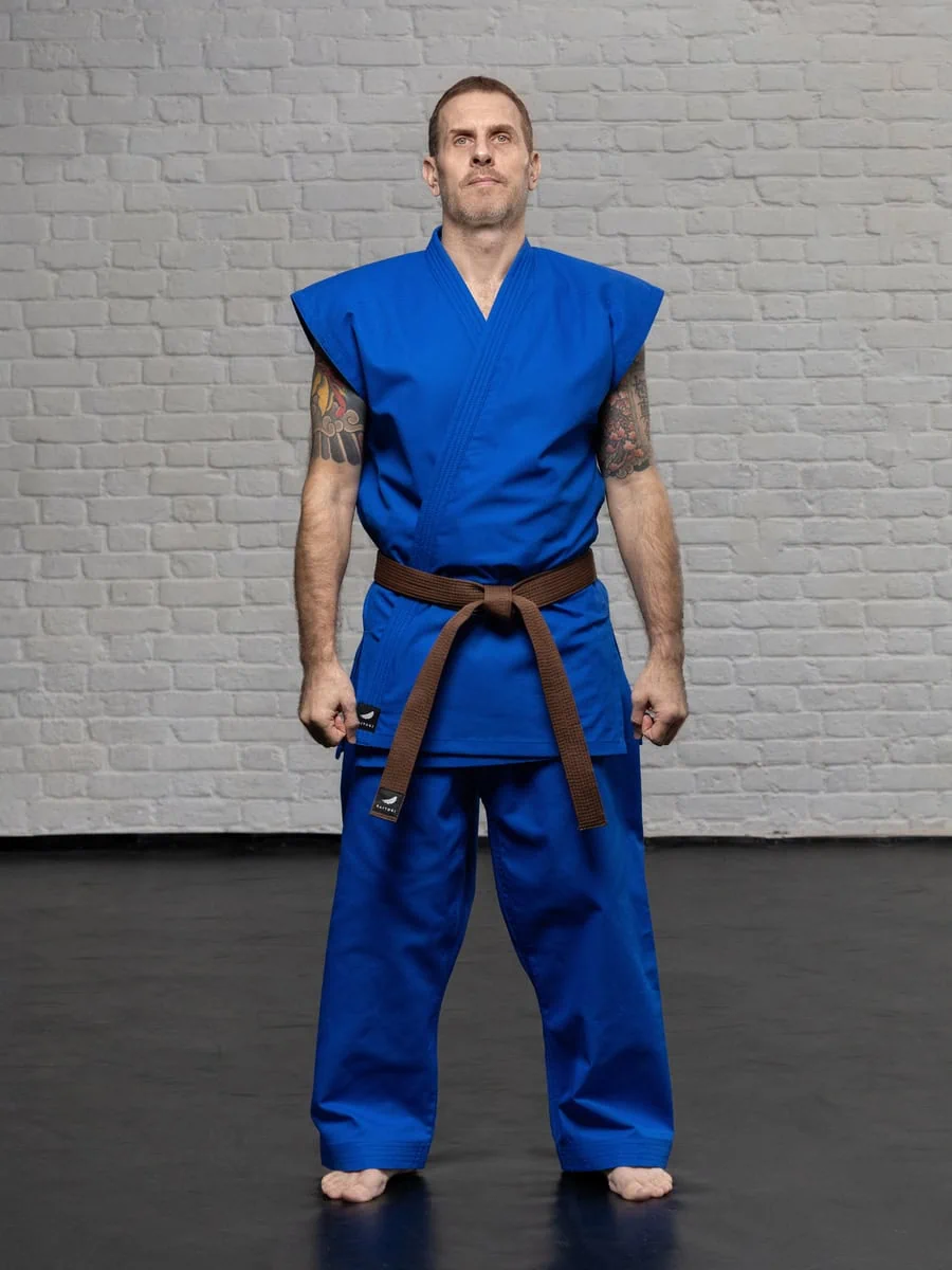 синяя куртка карате KAITOGI K6 полный рост форма для кумите kyokushin lightweight dogi