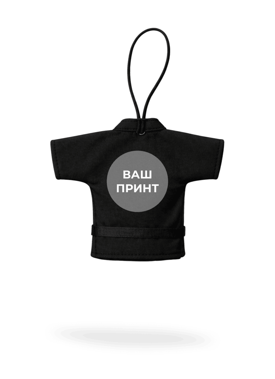 Чёрное сувенирное мини-кимоно KAITOGI с персонализированным принтом на спине