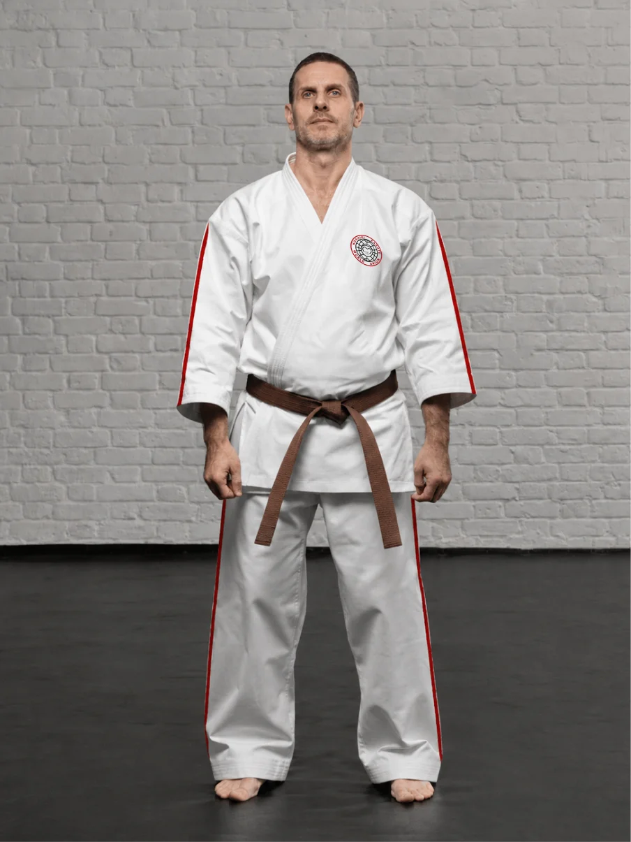 Соревновательное кимоно Косики Карате К3М1 с шевроном Koshiki Karate World Union