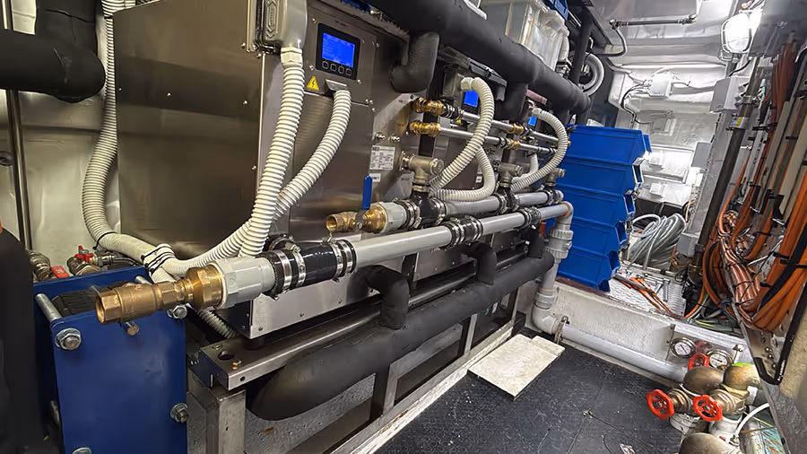 chiller system in an engine room