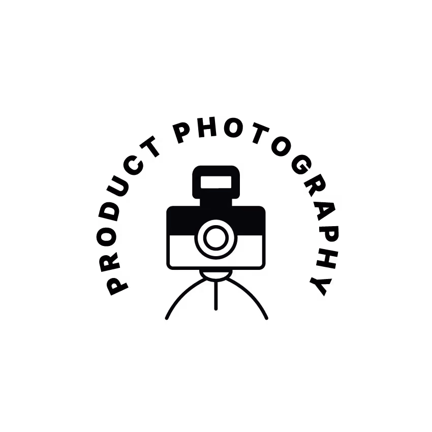 Black icon of a camera on a tripod with a flash on top.