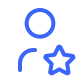 User icon with a star symbol representing a favorite or premium user.
