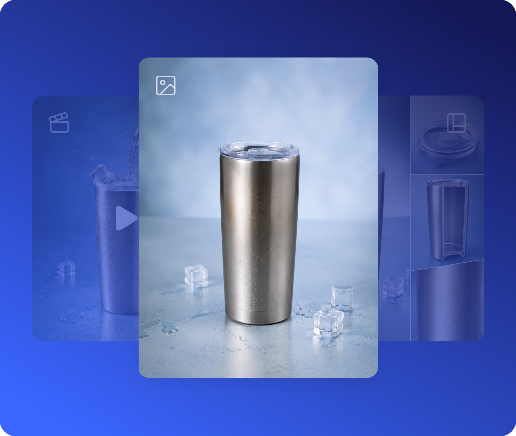 visual of cup showing image and video