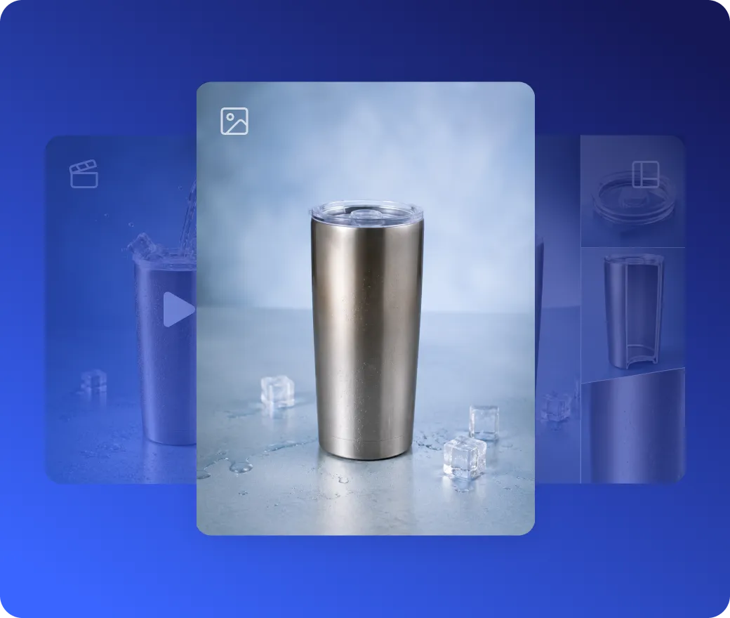 visual of cup showing image and video