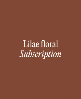 Text reading 'Lilae floral Subscription' in white on a brown background.