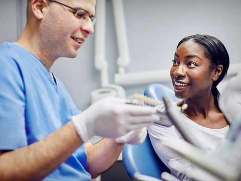 Doctor with patient