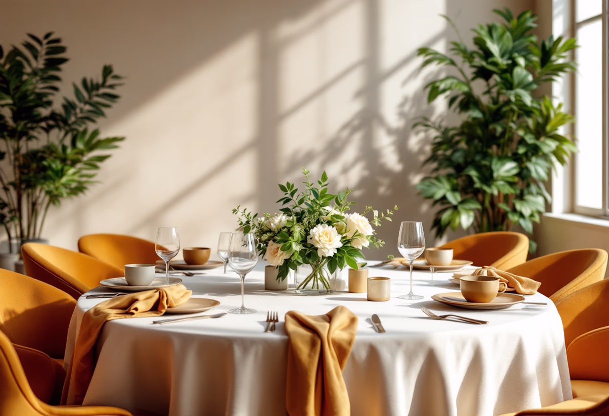 image of a past event with corporate dinner setting