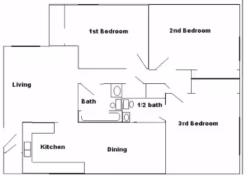 3 bed layout