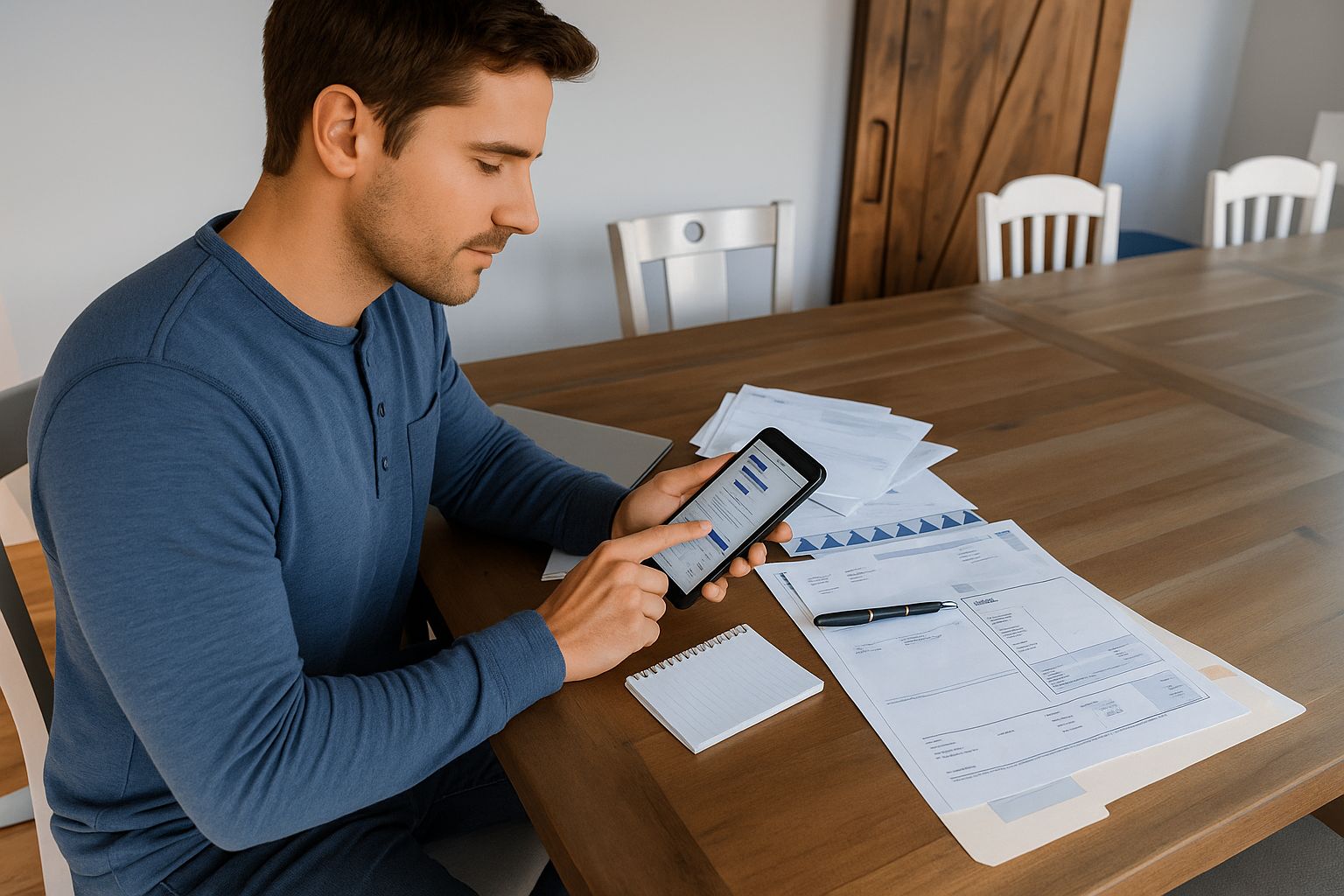 Entrepreneur traitant des factures sur tablette – Solution d’affacturage et avance sur factures pour entreprises