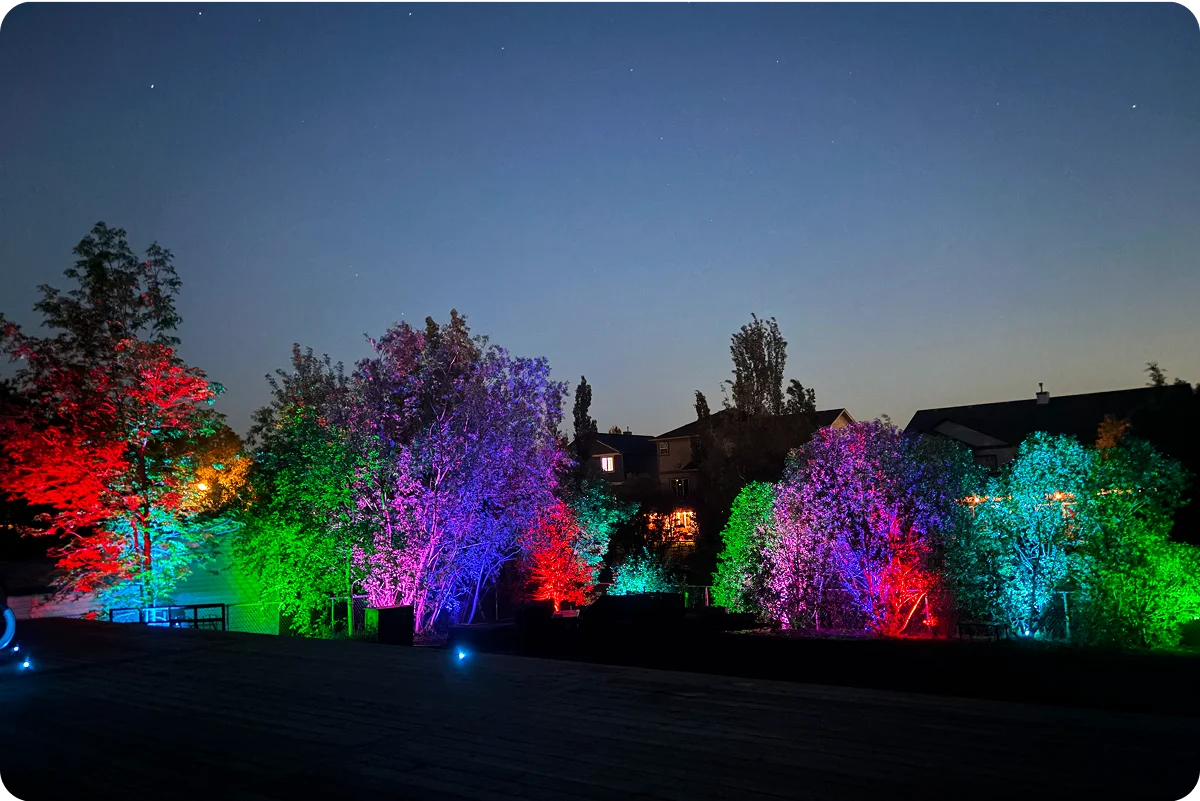 Colorful outdoor lighting