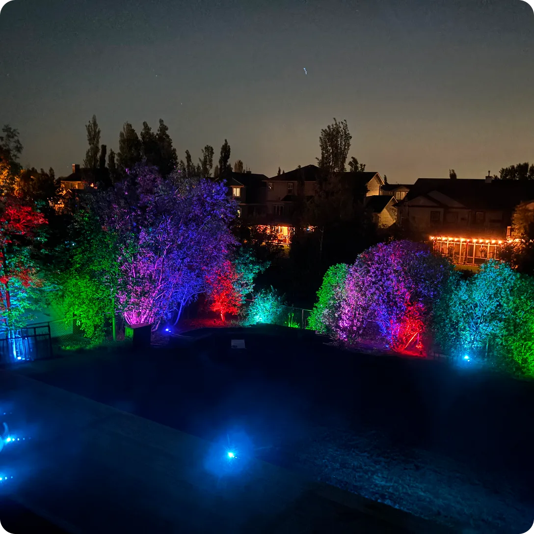 Colorful outdoor lighting