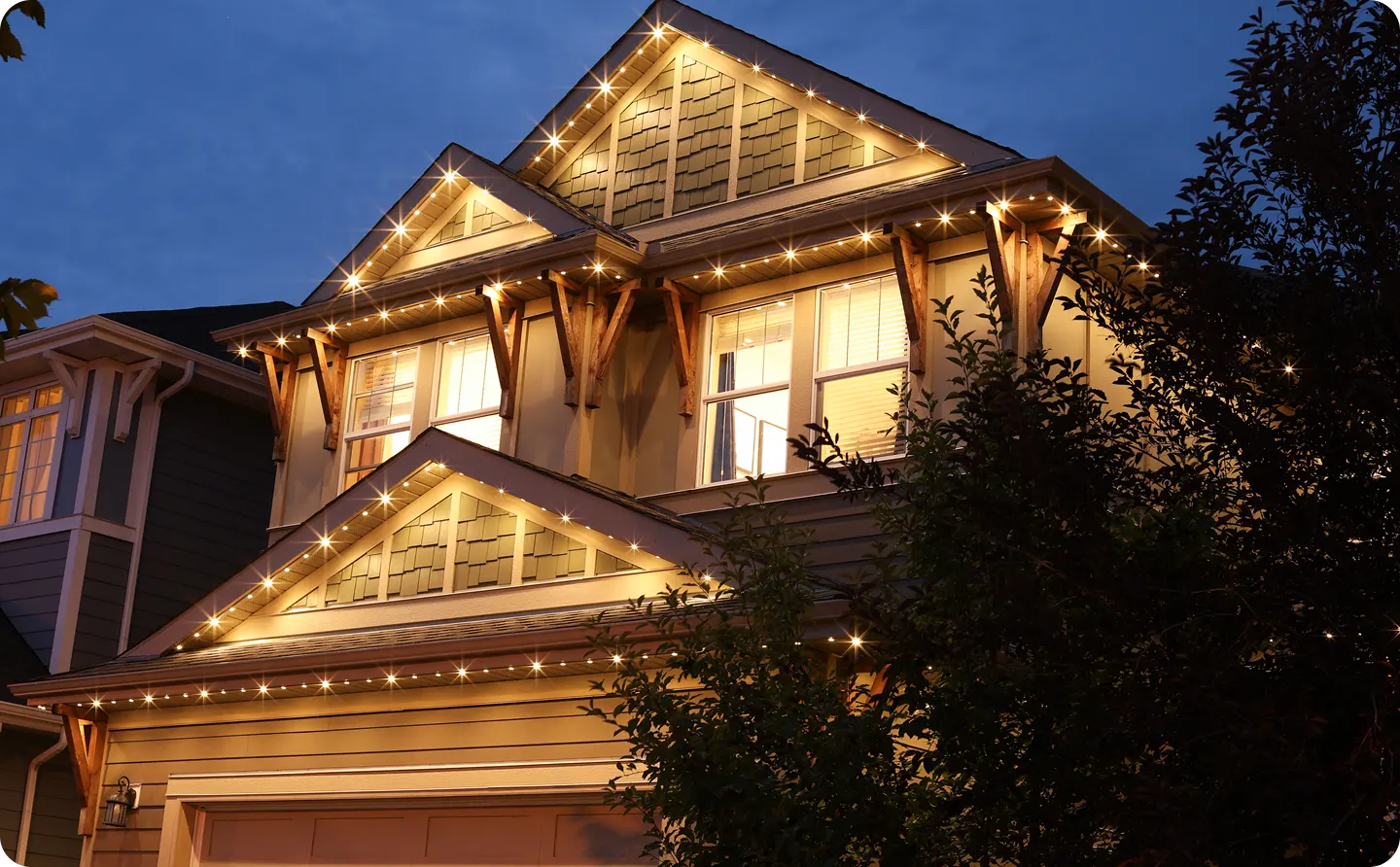 A house with lights