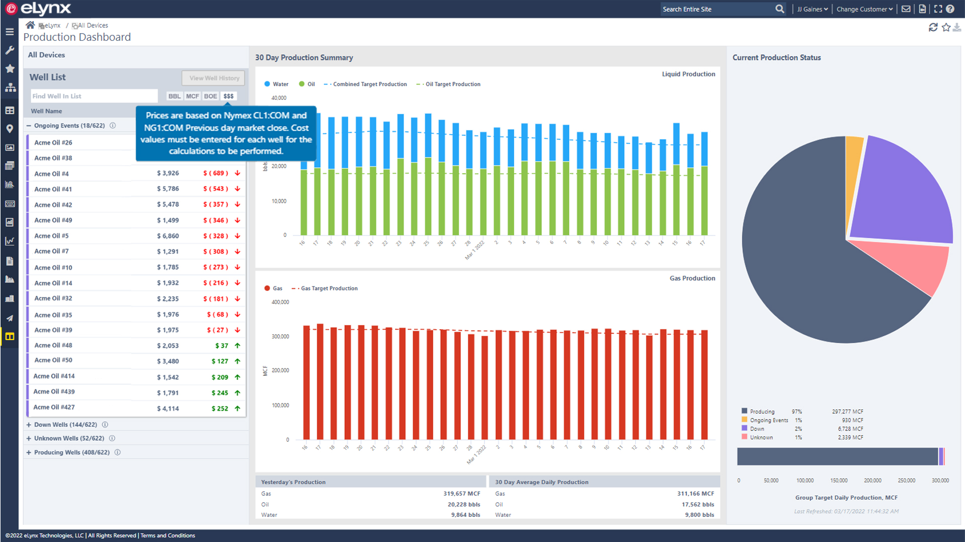 In the oil and gas industry, the highest producing well does not always equate to the most profitable well. Factoring in the associated production costs, provides operators with the big picture. They now know which wells have the highest financial impact on their organization.The all-new Well Economics feature allows operators to understand how much they can expect to earn from a well. Operators can now make decisions and prioritize their day based on each well’s individual economics.