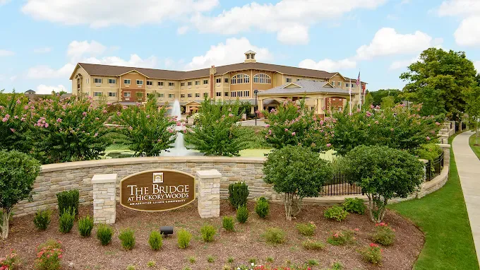 Front entrance of The Bridge at Hickory Woods senior living facility in Nashville, TN, constructed by Bock Construction.