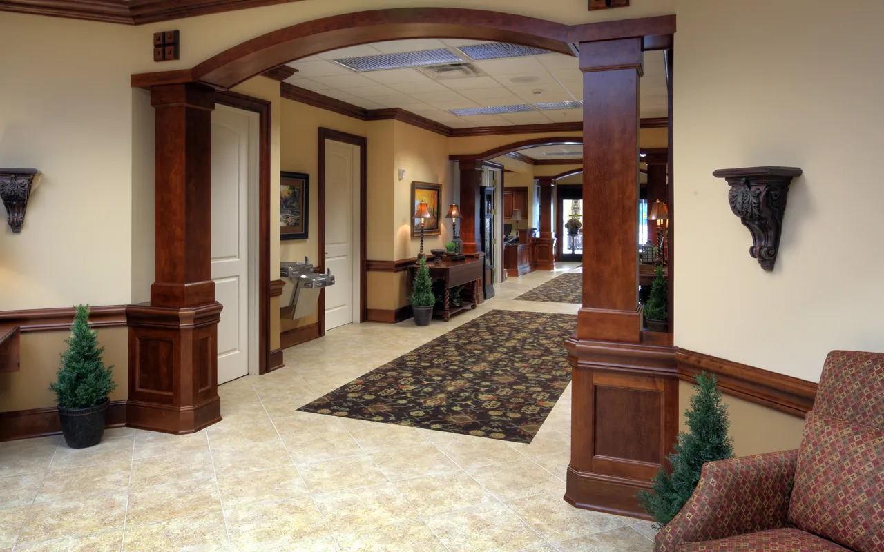 Interior entrance and hallway view inside the Bridge at Hickory Woods in Nashville, TN