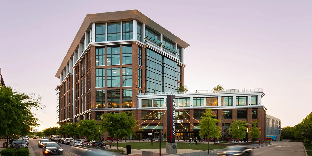 Front view of the Capital View mixed-use development in Nashville, TN, built by Bock Construction.