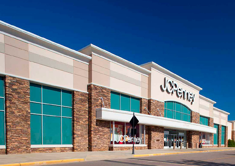 Exterior view of JCPenney retail location in Prattville, AL, built by Bock Construction in partnership with local GC.