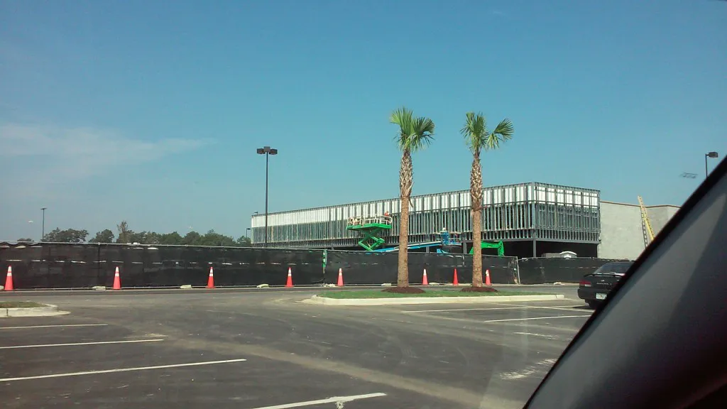 Front view of McGowan Park big-box retail center in Mobile, AL, constructed by Bock Construction.