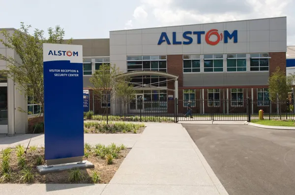 Front view of Alstom corporate office expansion in Chattanooga, TN, built by Bock Construction.