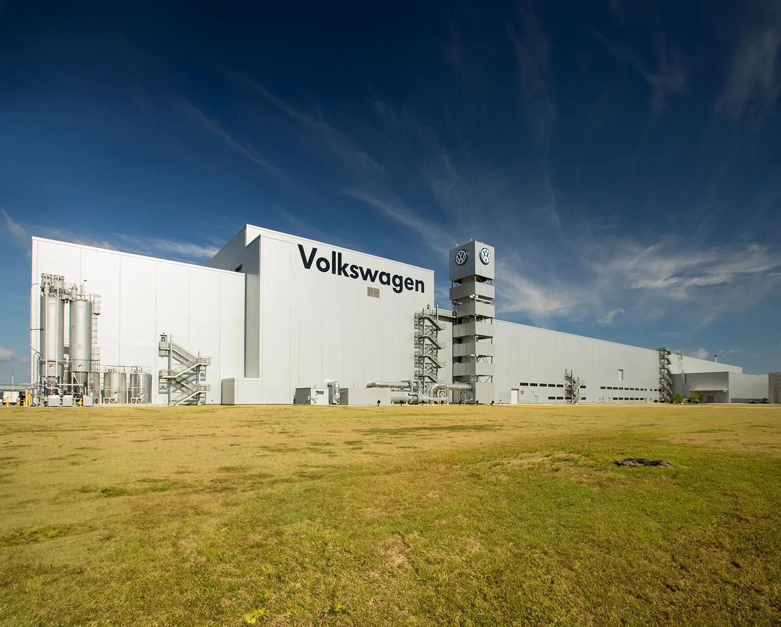 Front view of Volkswagen plant expansion in Chattanooga, TN, constructed by Bock Construction.