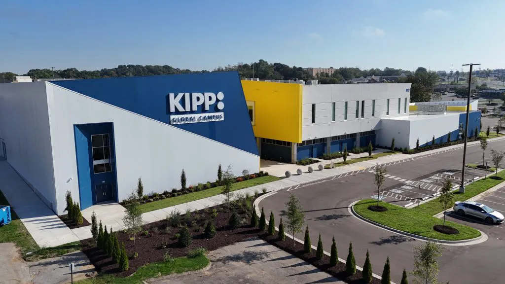 Front view of KIPP Academy High School campus in Antioch, TN, built by Bock Construction.
