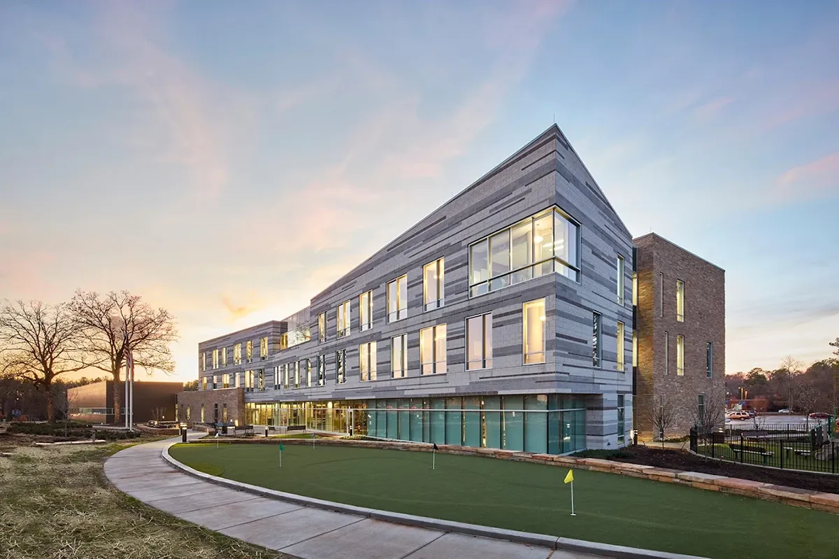 Aerial view of Erlanger East Hospital expansion in Chattanooga, TN, addition built by by Bock Construction.