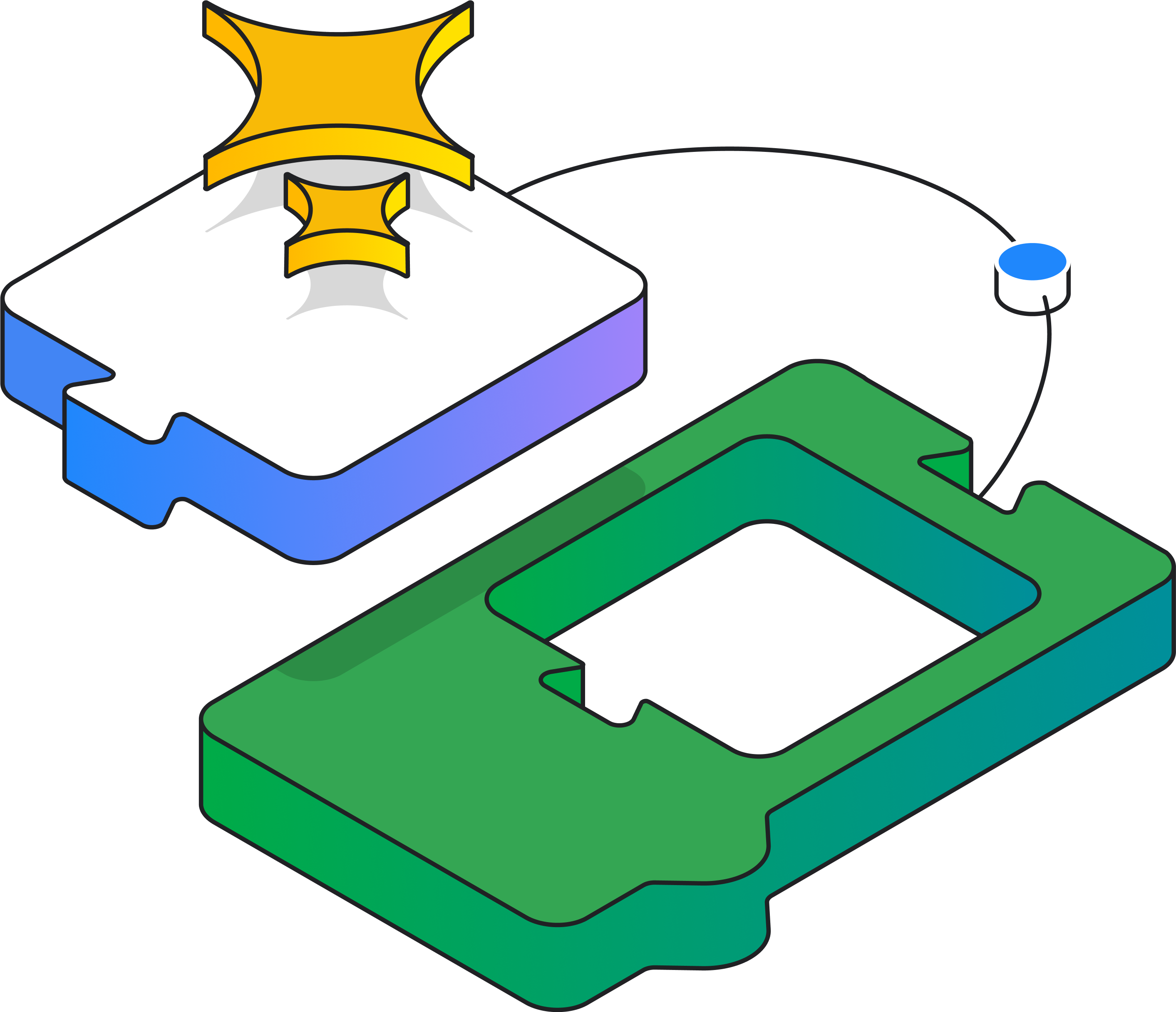 Colorful block-based 3D decorative graphics