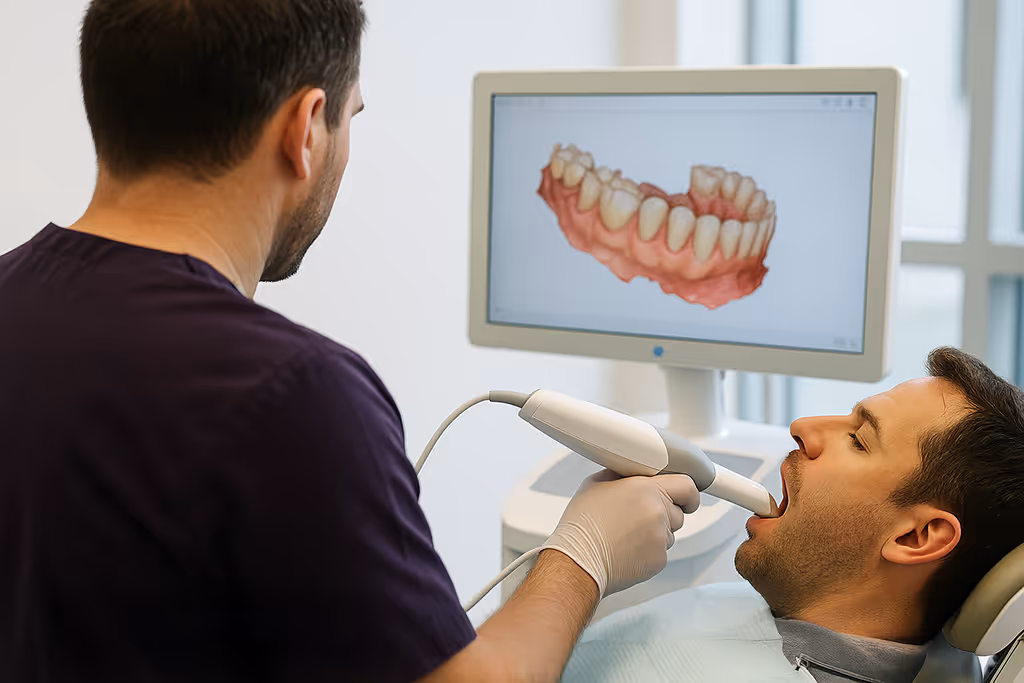 3D digital impressions intraoral scanning procedure performed at Lakeview Dental.