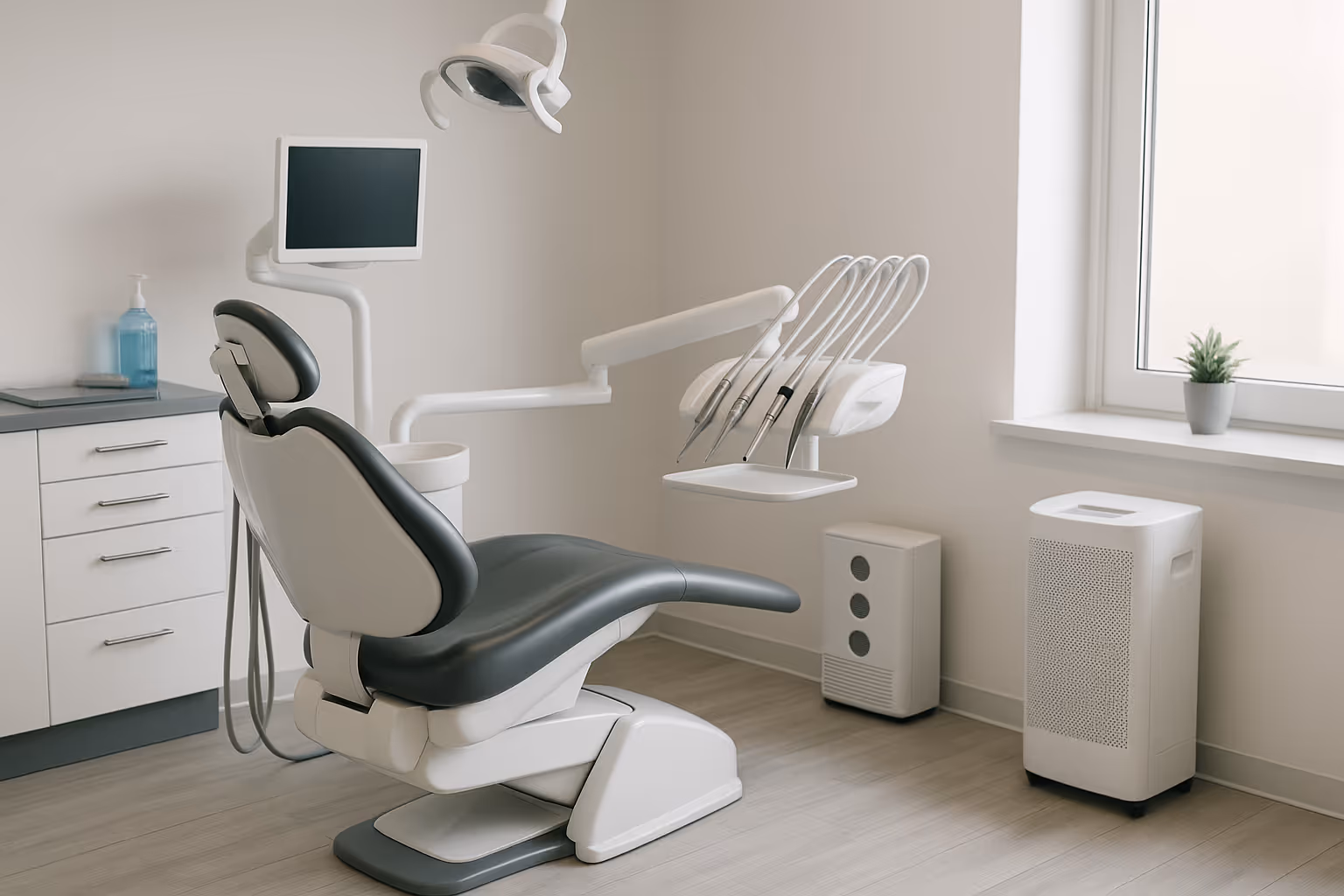 Airway and toxin-free dental office environment with modern air purification systems at Lakeview Dental.