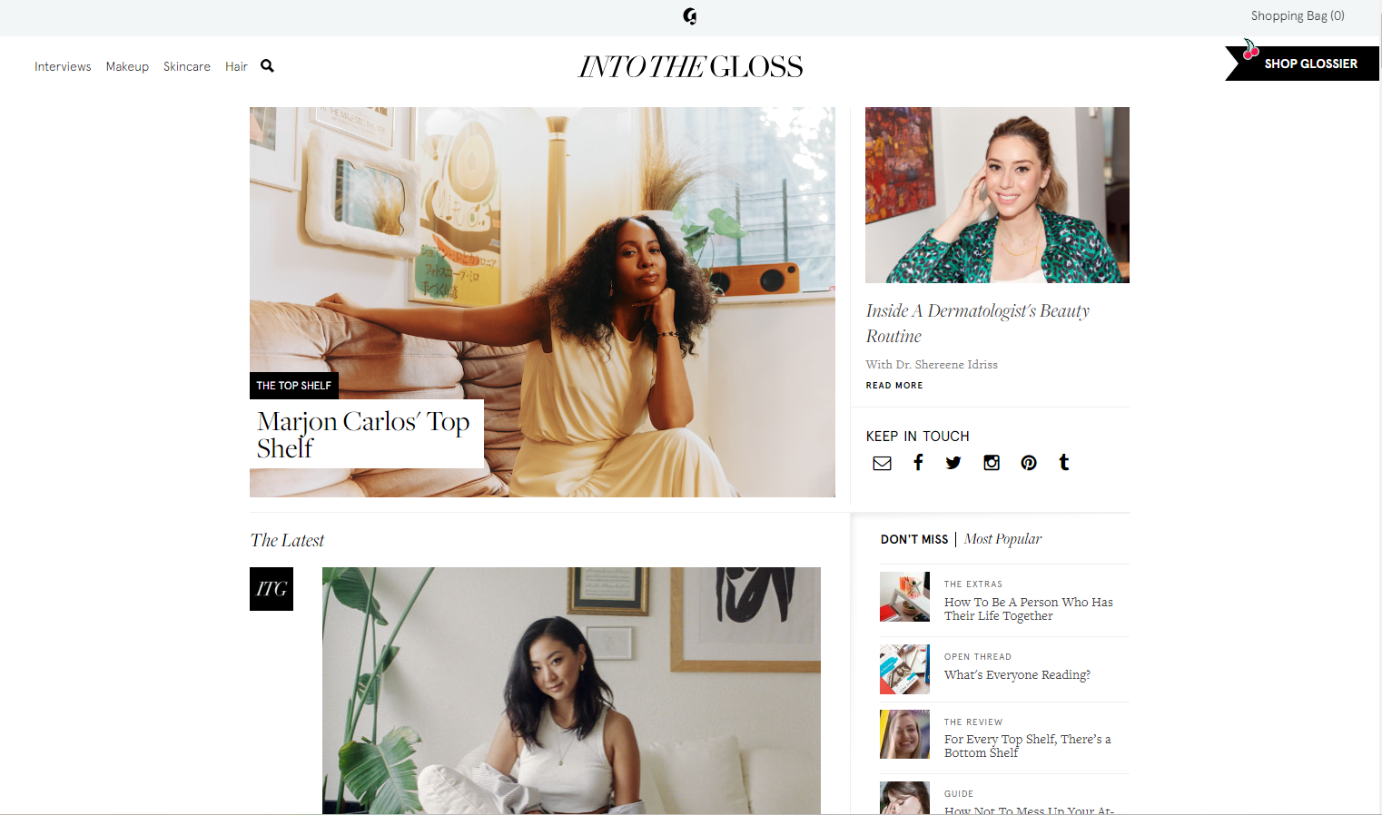 Glossier's blog and brand community, Into The Gloss